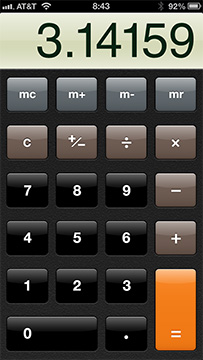 Calculadora em design Skeuomorphic