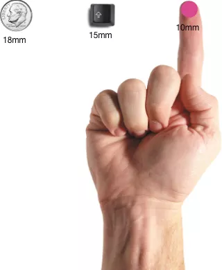 imagem indicando a média da medida do toque